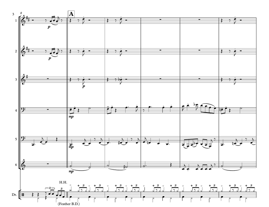Little Brown Jug for Brass Quintet & Drum Kit ''Jazz for 5 Brass Series'' Brass Ensemble scores gallery preview page 4
