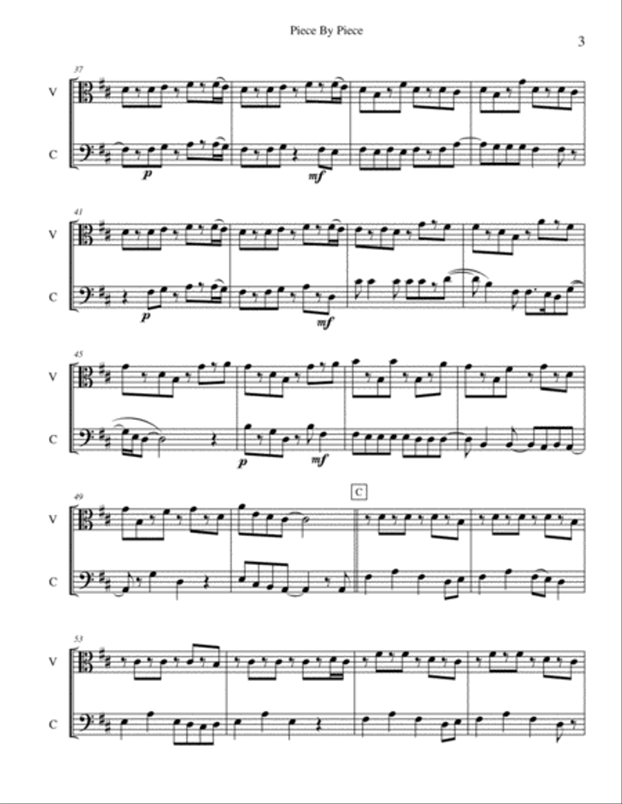 Piece By Piece Piece By Piece String Duet scores gallery preview page 3