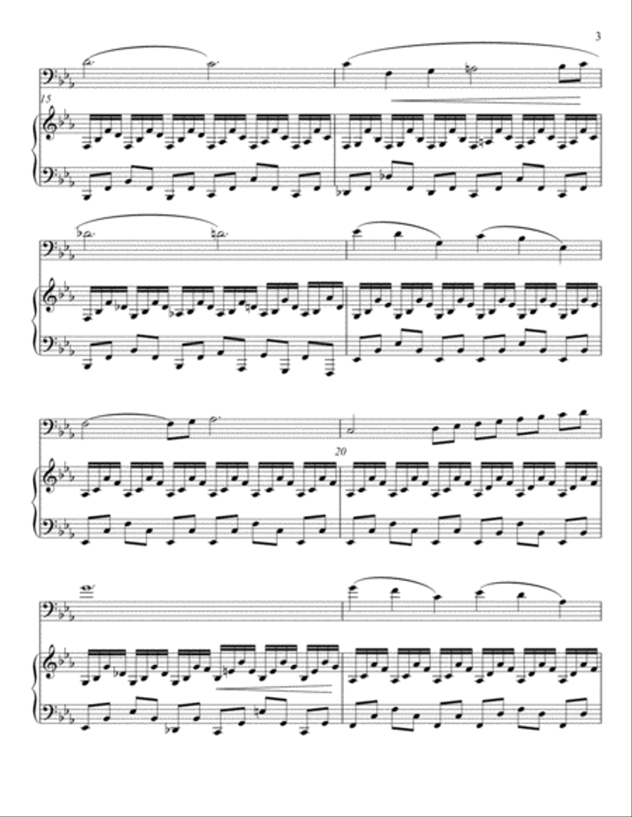 Charles-Camille Saint-Saëns - The Swan (Carnival of the Animals), transcribed for Cello and Piano Piano scores gallery preview page 3