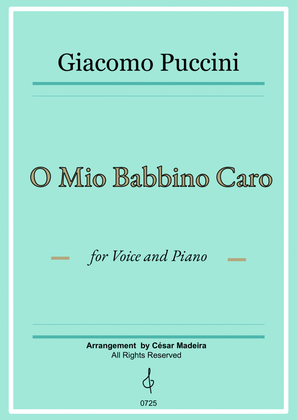 Book cover for O Mio Babbino Caro by Puccini - Voice and Piano - Original Key (Full Score and Parts)