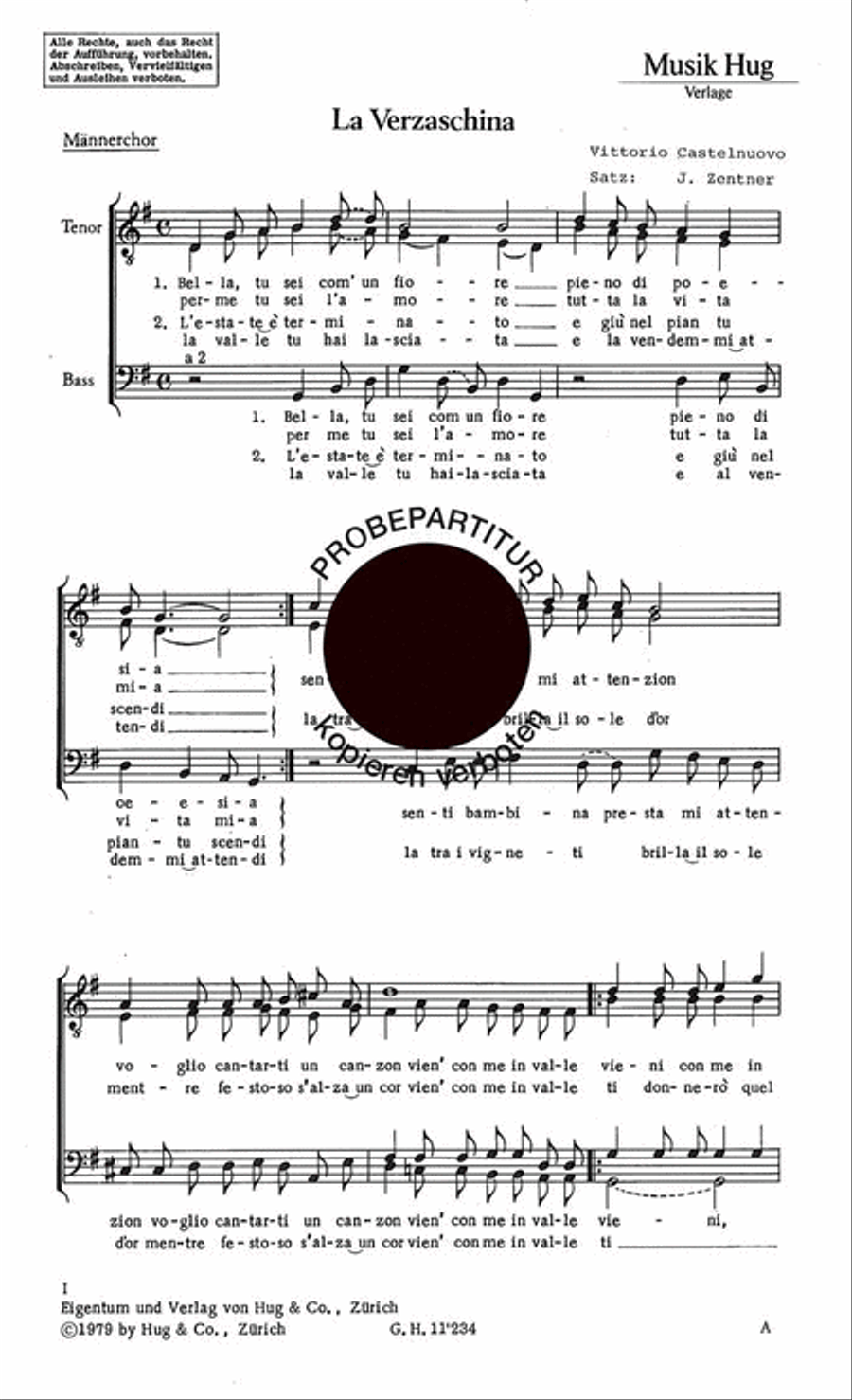 La Verzaschina La Verzaschina Men's Choir scores gallery preview page 1