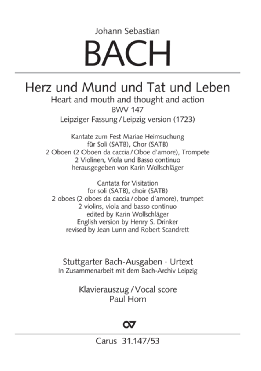 Heart and mouth and thought and action (Herz und Mund und Tat und Leben) (Herz und Mund und Tat und Leben) 4-Part scores gallery preview page 2