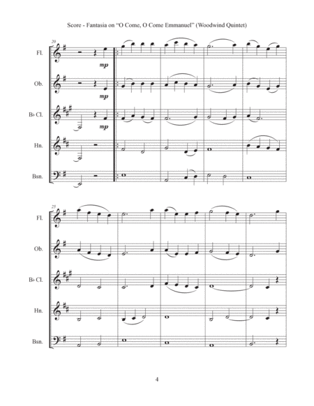 Fantasia on "O Come, O Come Emmanuel" (Woodwind Quintet) image number null