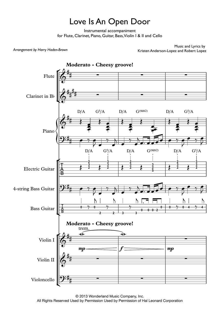 Love Is An Open Door Chamber Orchestra scores gallery preview page 1