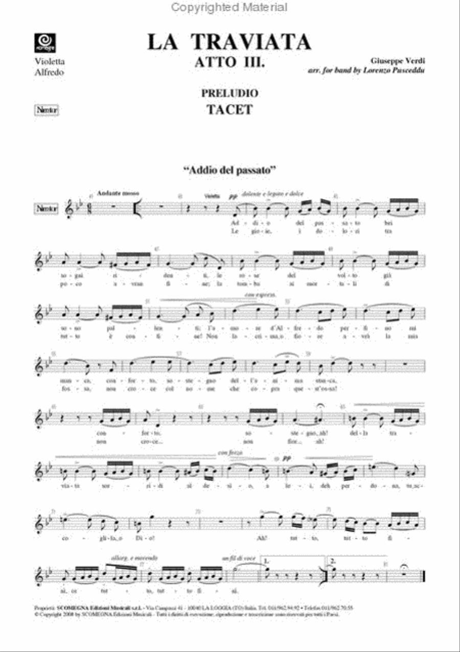 La Traviata - Act 3rd Concert Band scores gallery preview page 3