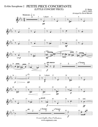 Petite Piece Concertante (Little Concert Piece) (Solo Cornet and Concert Band): 2nd E-flat Alto Saxophone