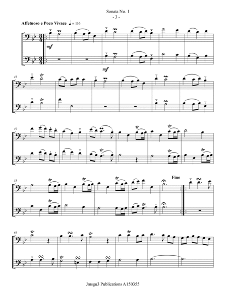 Loeillet: Sonata No 1 for Euphonium Duo image number null