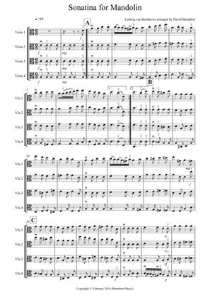 Sonatina by Beethoven for Viola Quartet