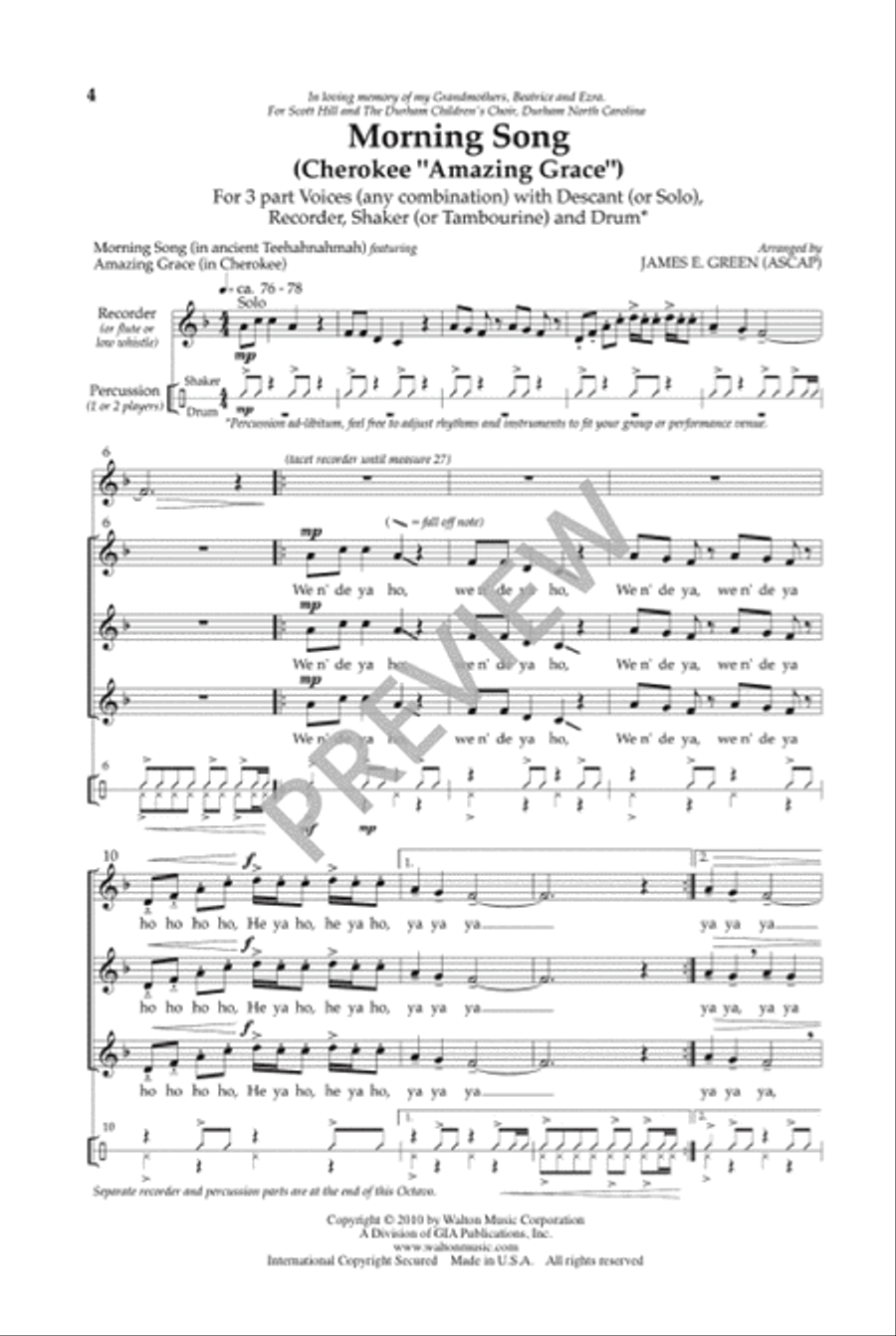 Morning Song (Three-part) 3-Part scores gallery preview page 5
