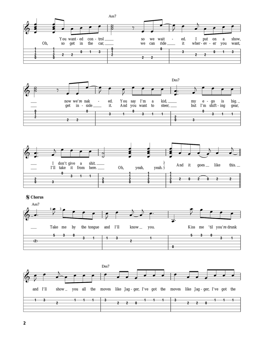 Moves Like Jagger Acoustic Guitar scores gallery preview page 2