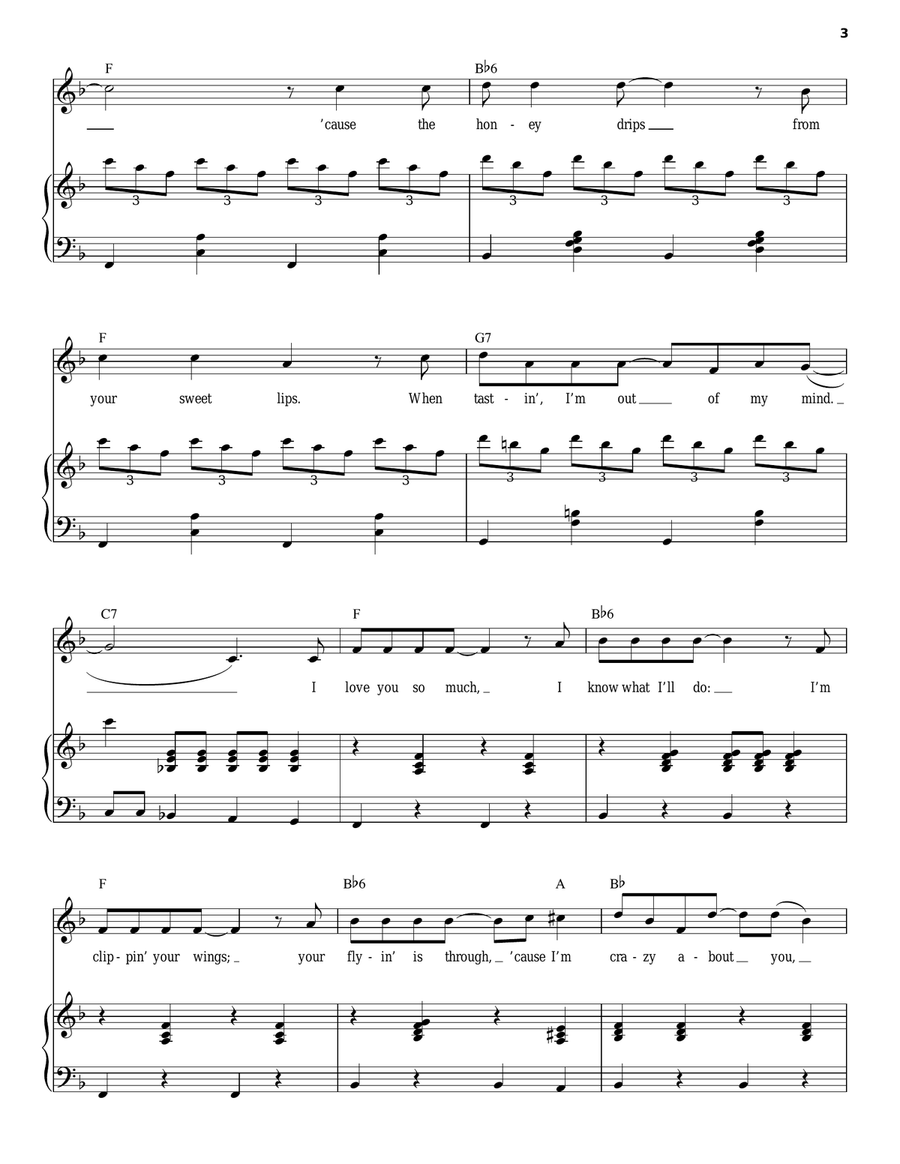 Butterfly Butterfly Piano, Vocal scores gallery preview page 3