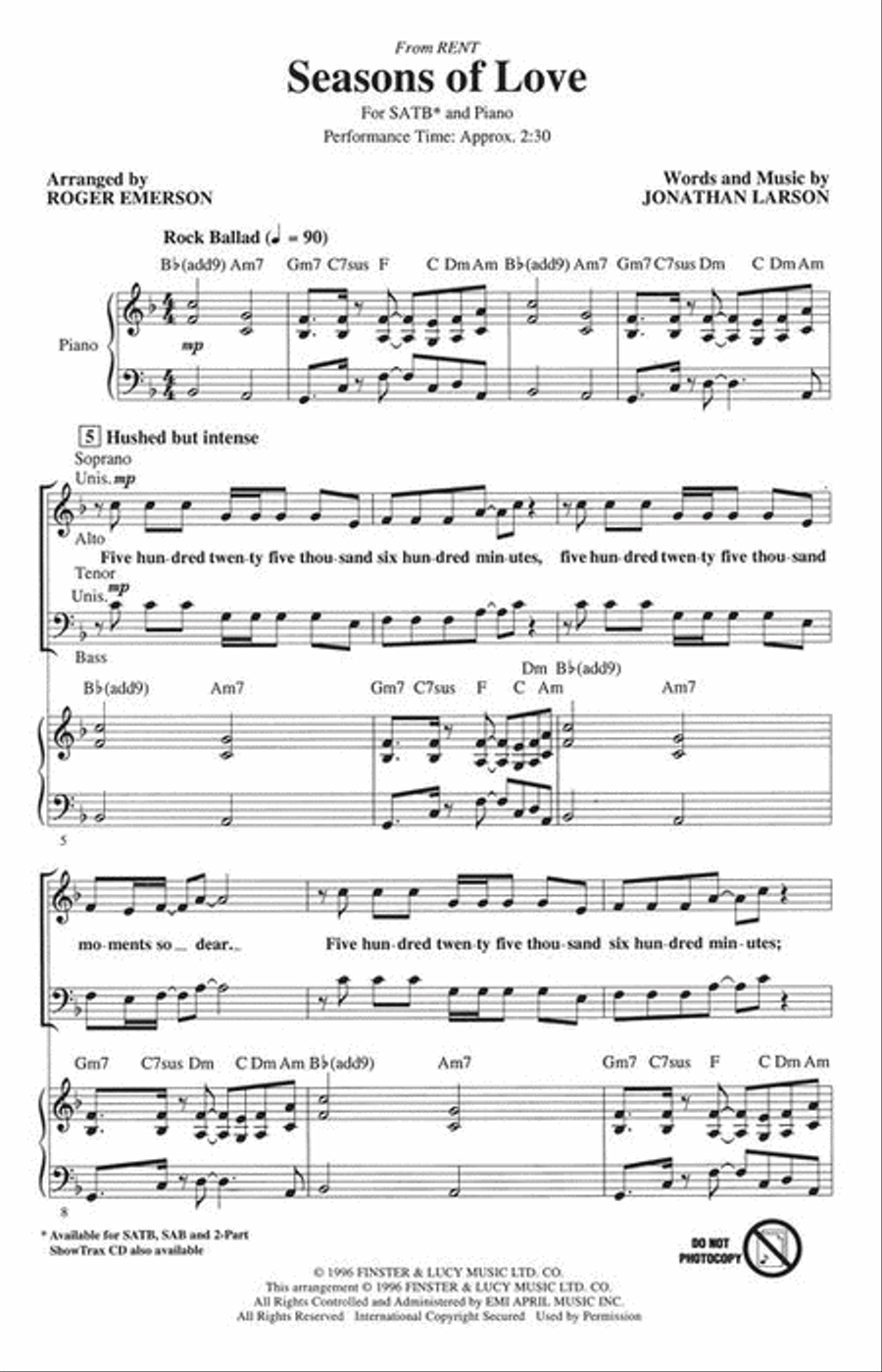 Seasons of Love 4-Part scores gallery preview page 3