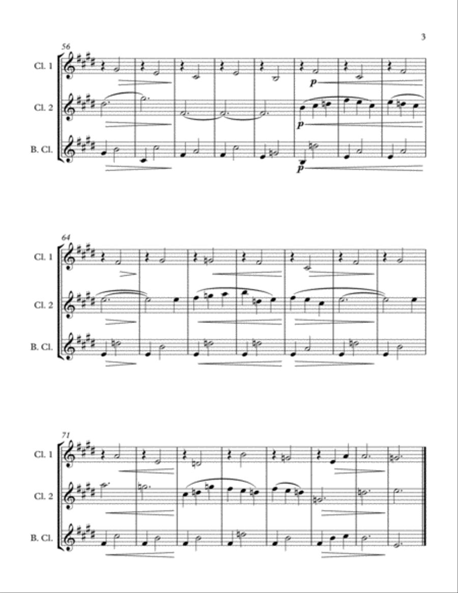 Three Gymnopedies (Clarinet Trio with Bass Clarinet) Three Gymnopedies (Clarinet Trio with Bass Clarinet) Clarinet Trio scores gallery preview page 3