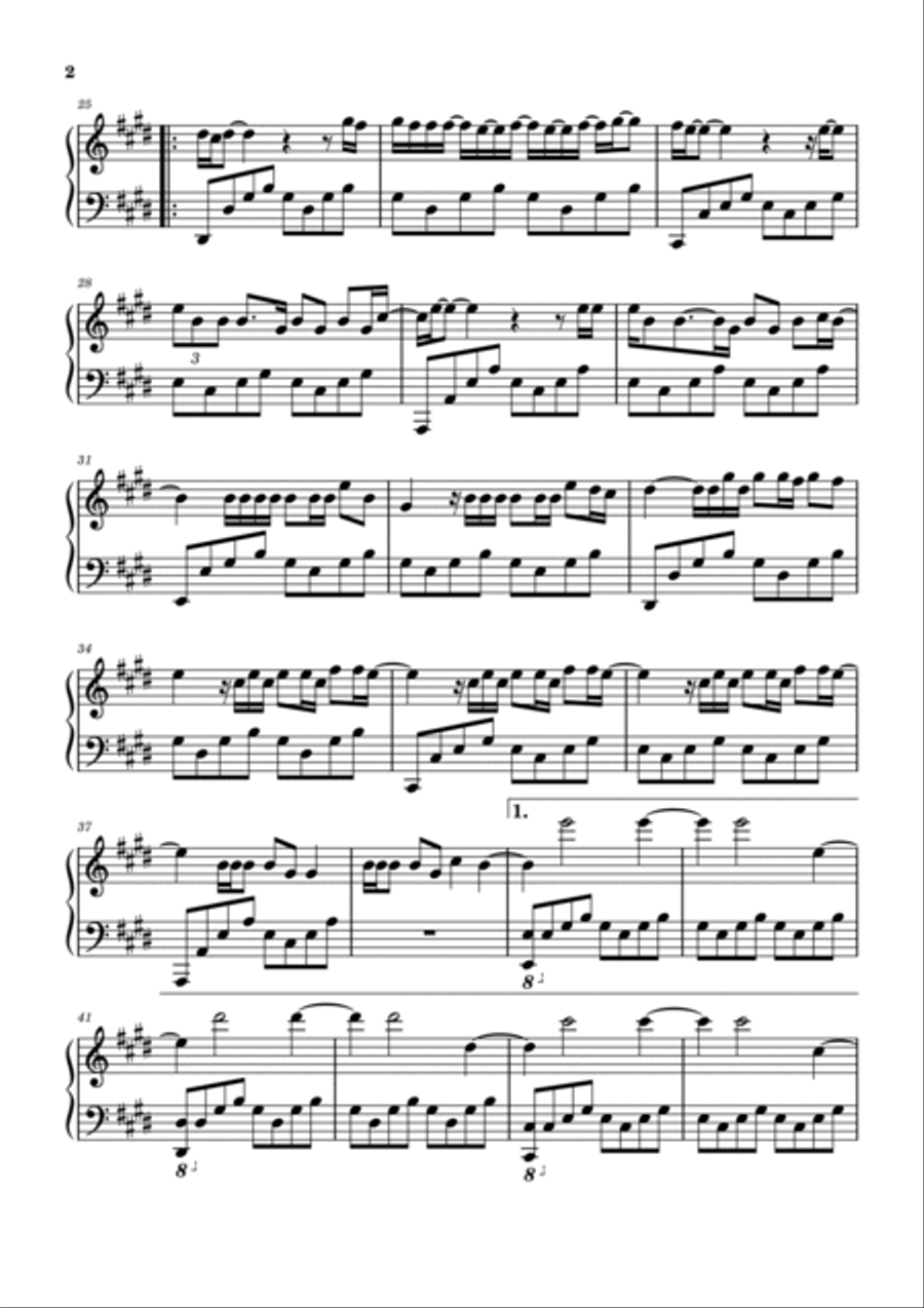 Runaway Piano Solo scores gallery preview page 2