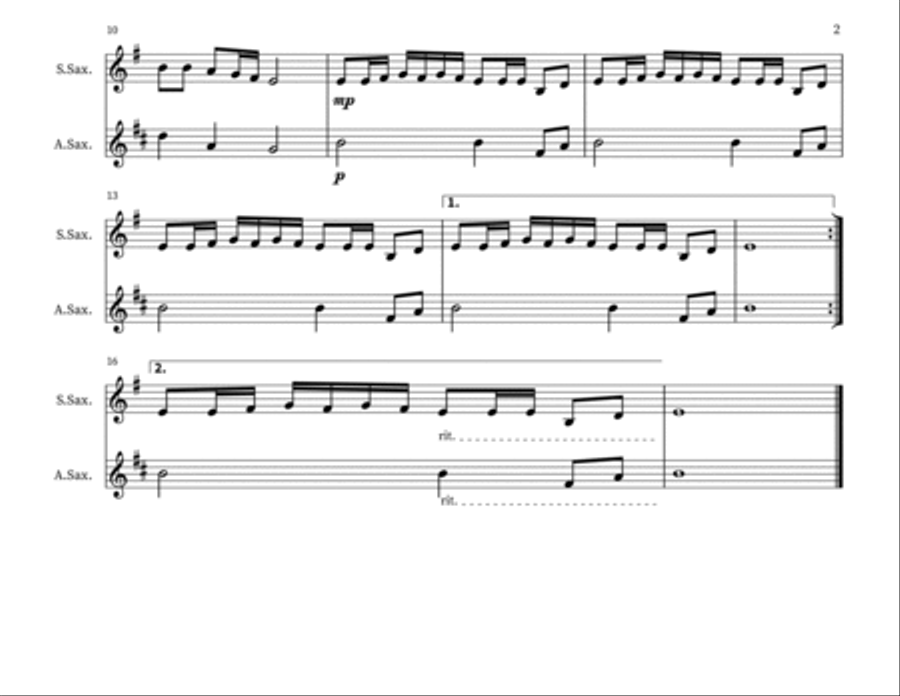 Zum Gali Gali Zum Gali Gali Woodwind Duet scores gallery preview page 2