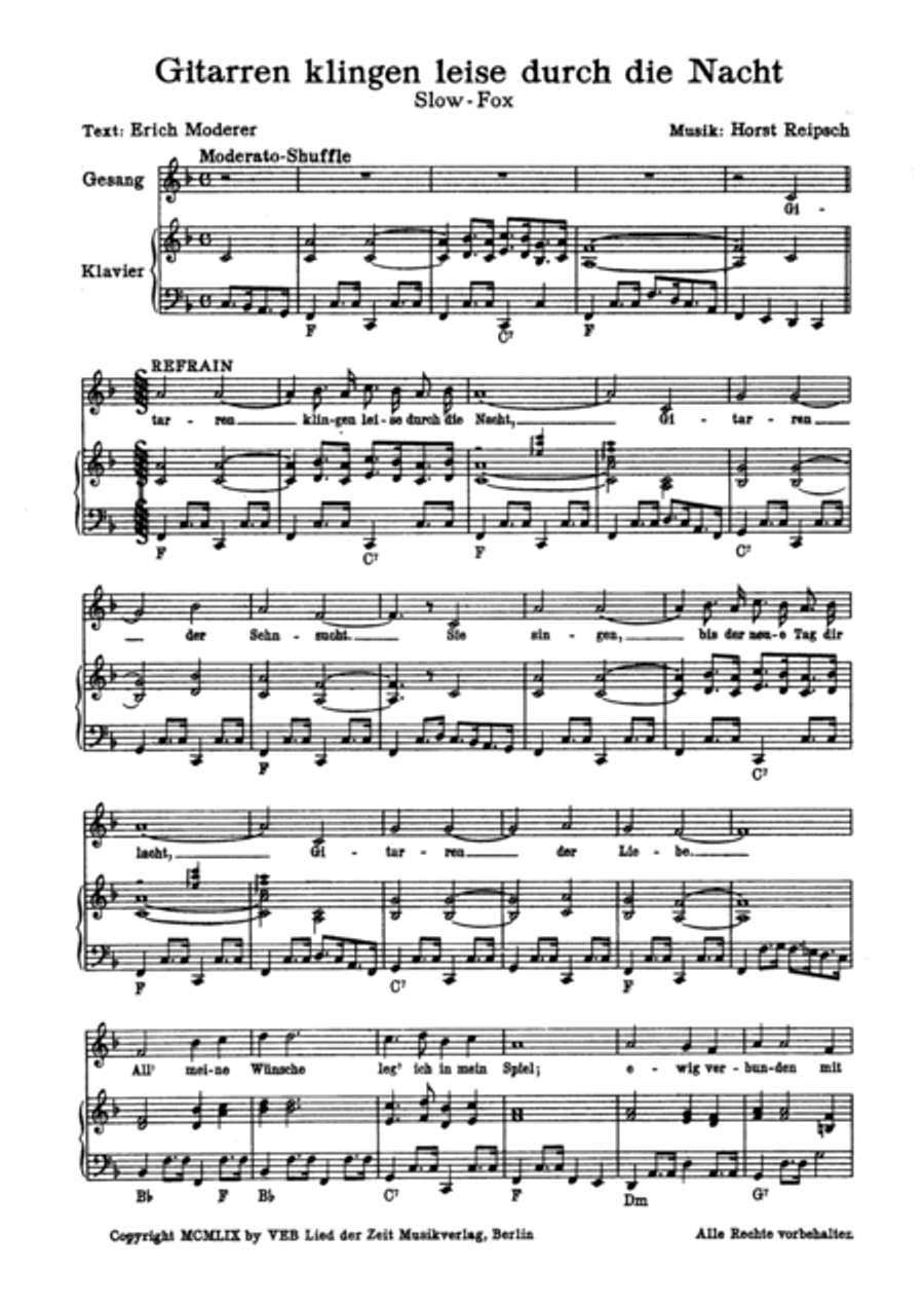 Gitarren klingen leise durch die Nacht Guitar scores gallery preview page 3