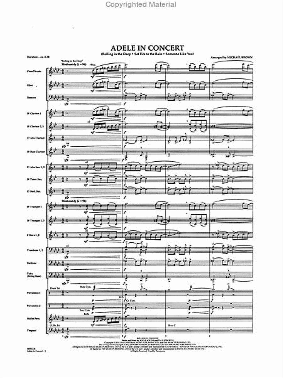 Adele in Concert Concert Band scores gallery preview page 2