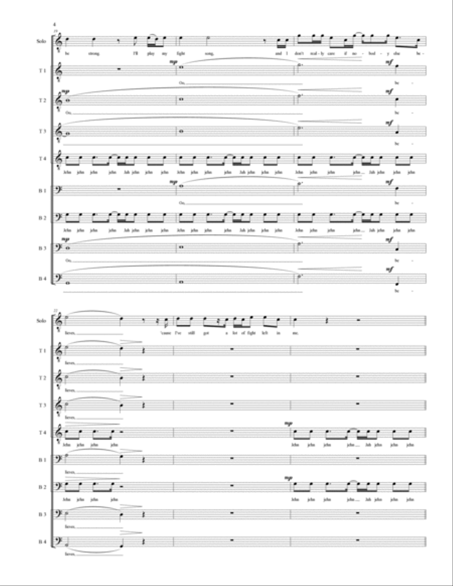 Fight Song Fight Song TTBB scores gallery preview page 5
