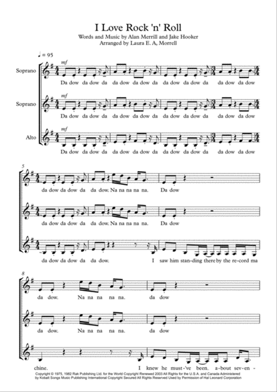 I Love Rock 'N Roll SSA scores gallery preview page 2