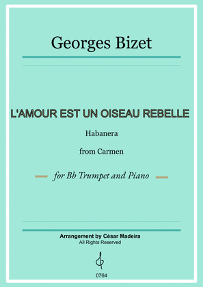 Habanera from Carmen by Bizet - Bb Trumpet and Piano (Full Score and Parts)