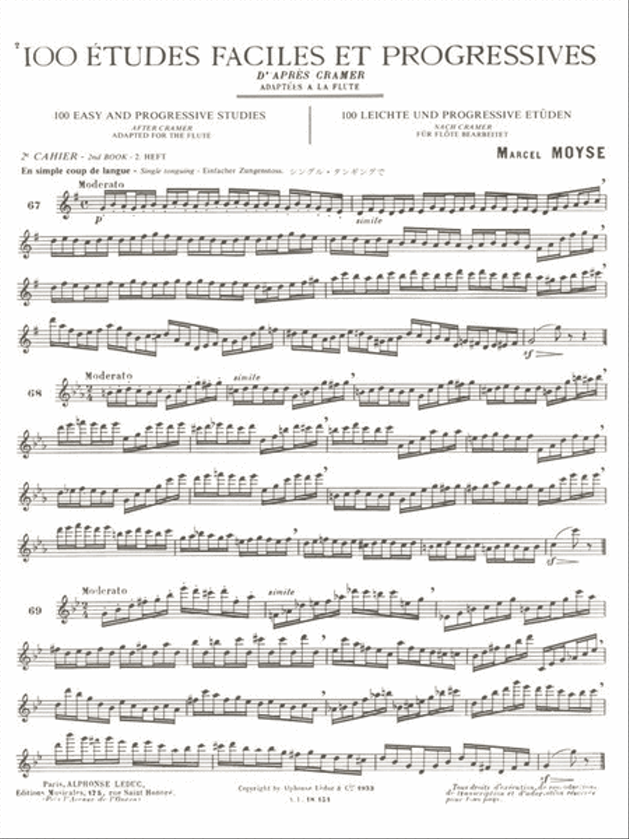 100 Easy and Progressive Studies After Cramer for Flute Flute Solo scores gallery preview page 2