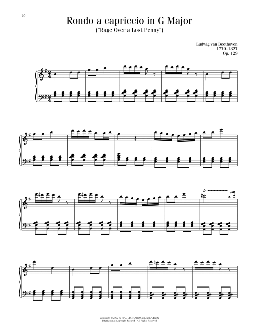 Rondo A Capriccio In Hungarian Style, Op. 129
