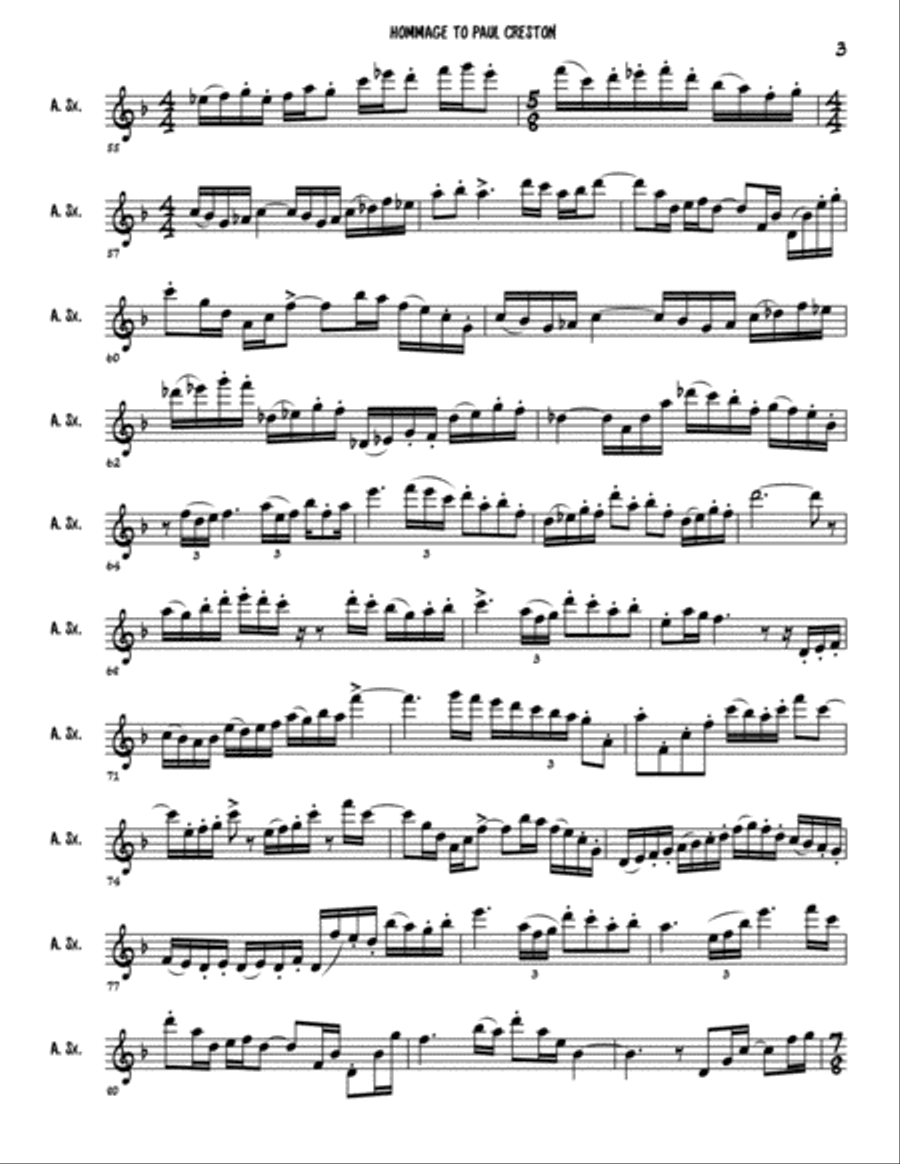 Hommage to Paul Creston Hommage to Paul Creston Alto Saxophone scores gallery preview page 3