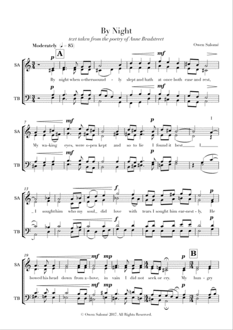 By Night By Night 4-Part scores gallery preview page 1