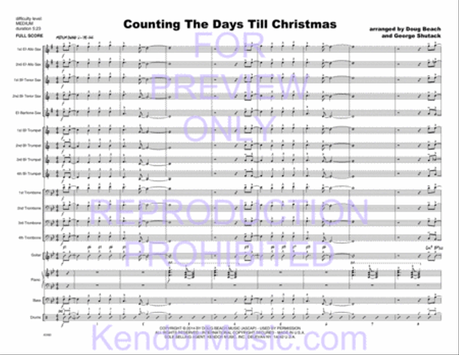 Counting The Days Till Christmas (Full Score) Jazz Ensemble scores gallery preview page 2