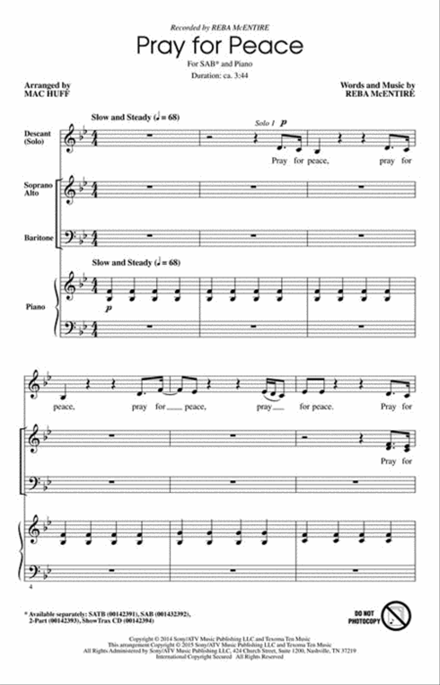 Pray for Peace 3-Part scores gallery preview page 2