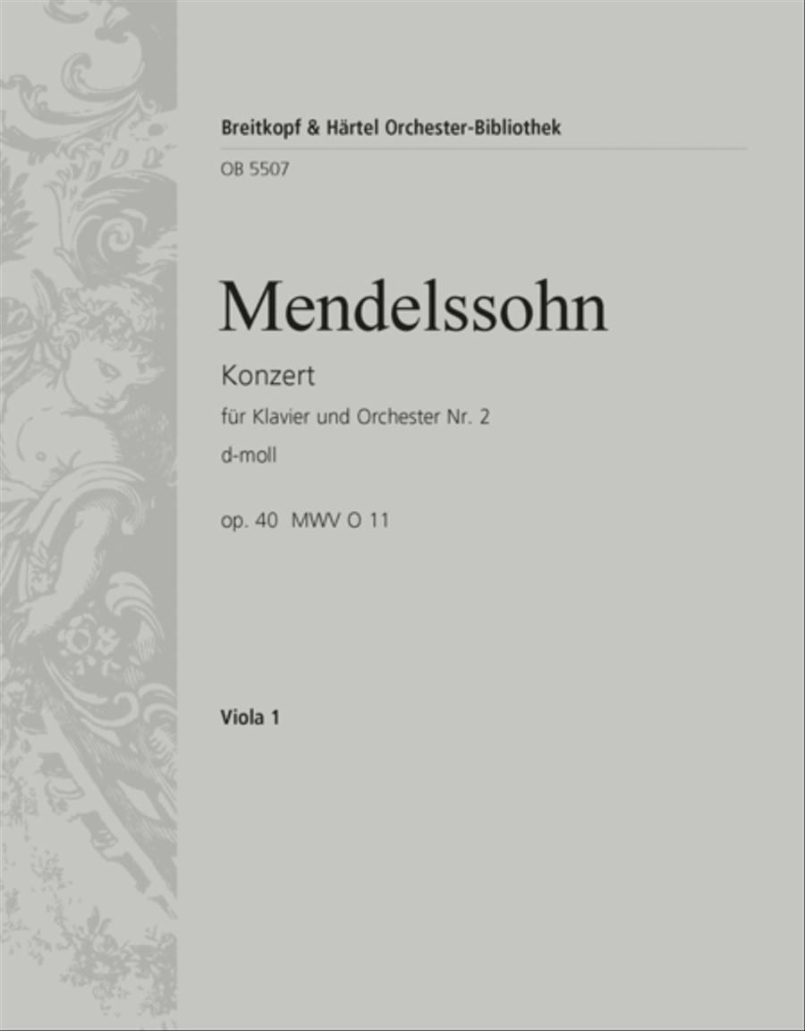 Piano Concerto No. 2 in D minor Op. 40 MWV O 11 Orchestra scores gallery preview page 1