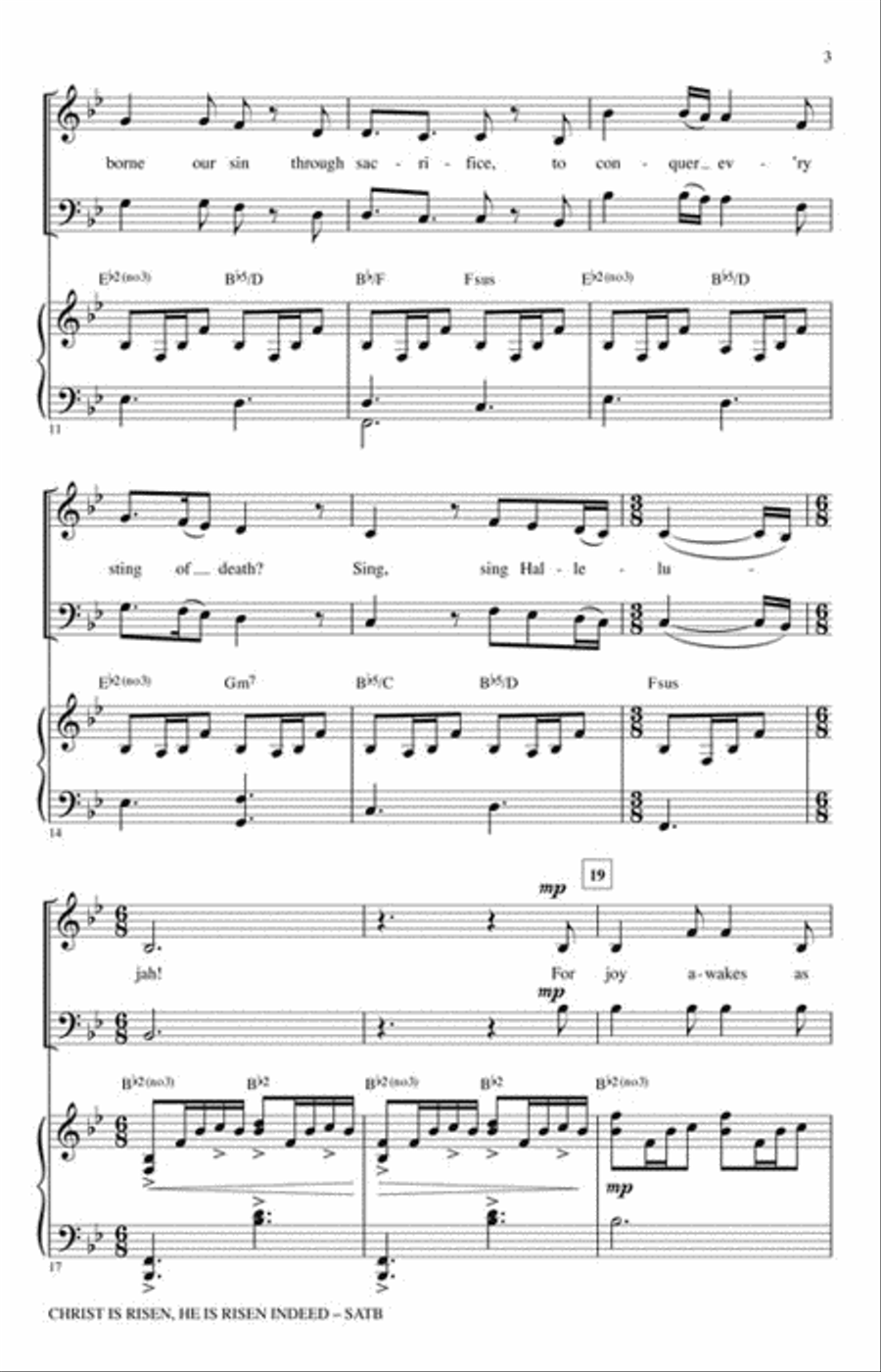 Christ Is Risen, He Is Risen Indeed 4-Part scores gallery preview page 3