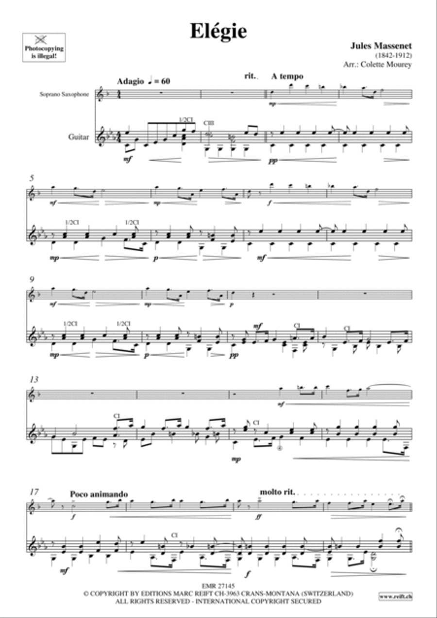 Elegie Soprano Saxophone scores gallery preview page 3