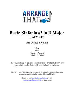 Bach: Sinfonia #3 in DM, BWV 789