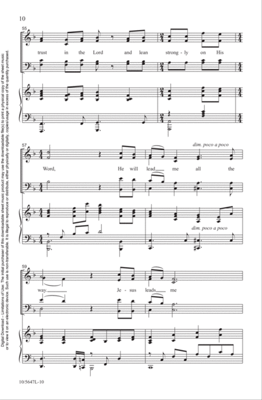 Jesus Leads Me All the Way 4-Part scores gallery preview page 10