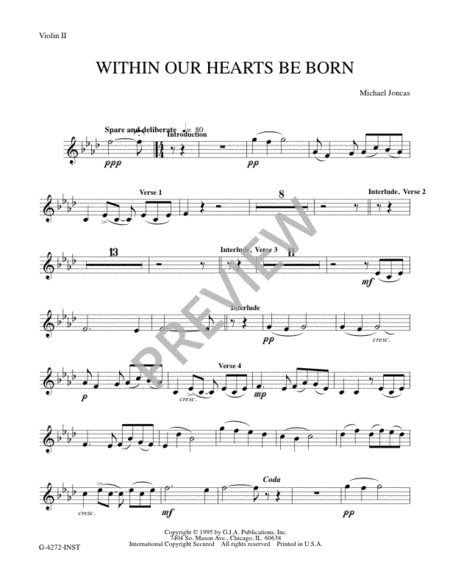 Within Our Hearts Be Born - Instrument edition