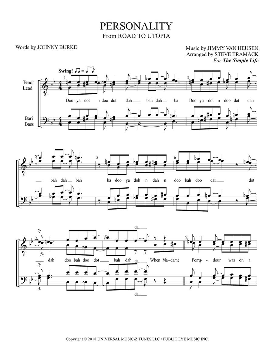 Personality TTBB scores gallery preview page 1