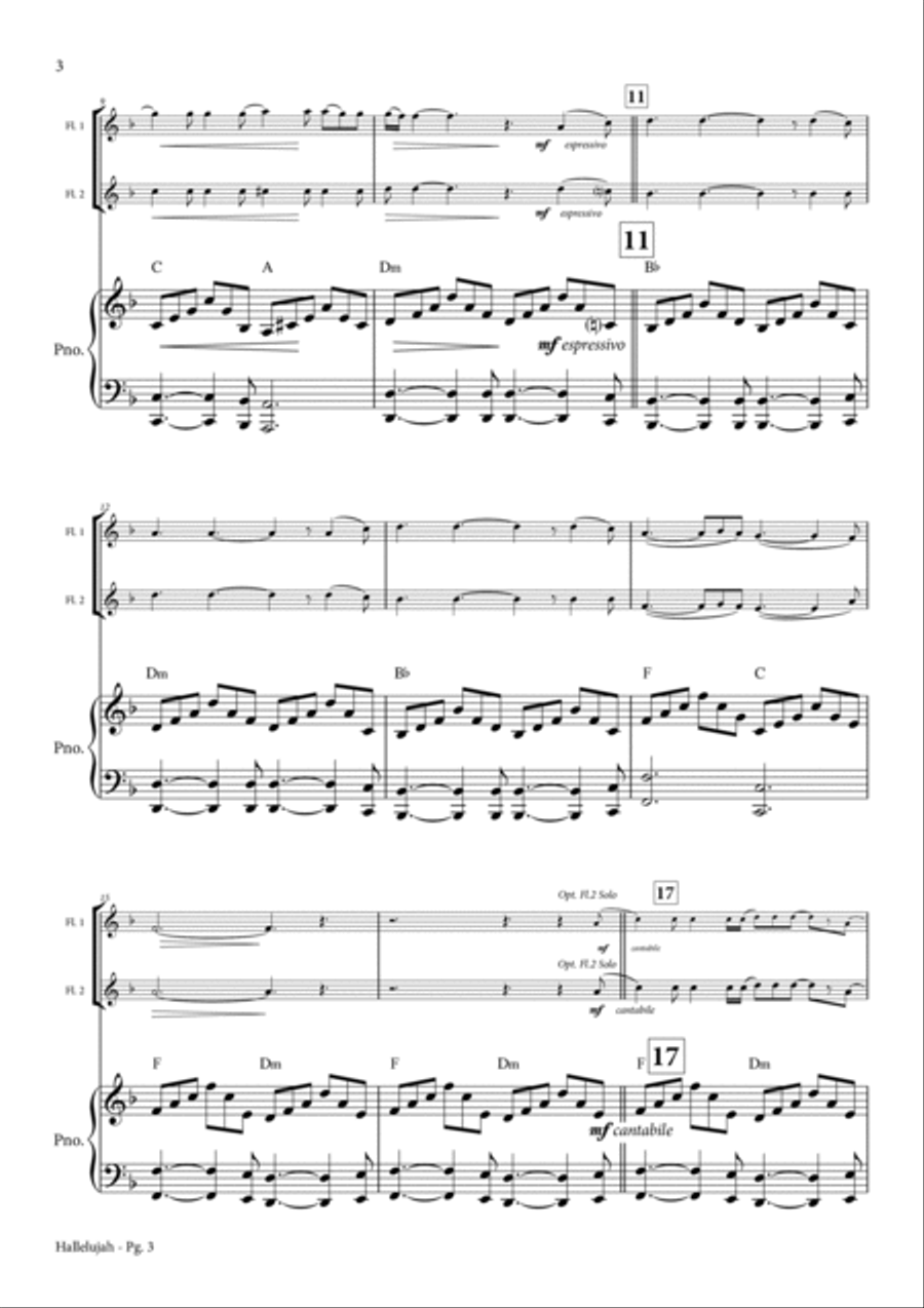 Hallelujah Flute Duet scores gallery preview page 4