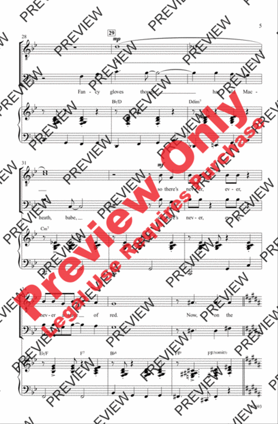 Mack the Knife Men's Choir scores gallery preview page 5