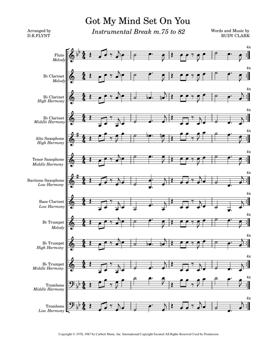 Got My Mind Set On You Got My Mind Set On You Concert Band scores gallery preview page 1