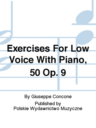 Book cover for Exercises For Low Voice With Piano, 50 Op. 9