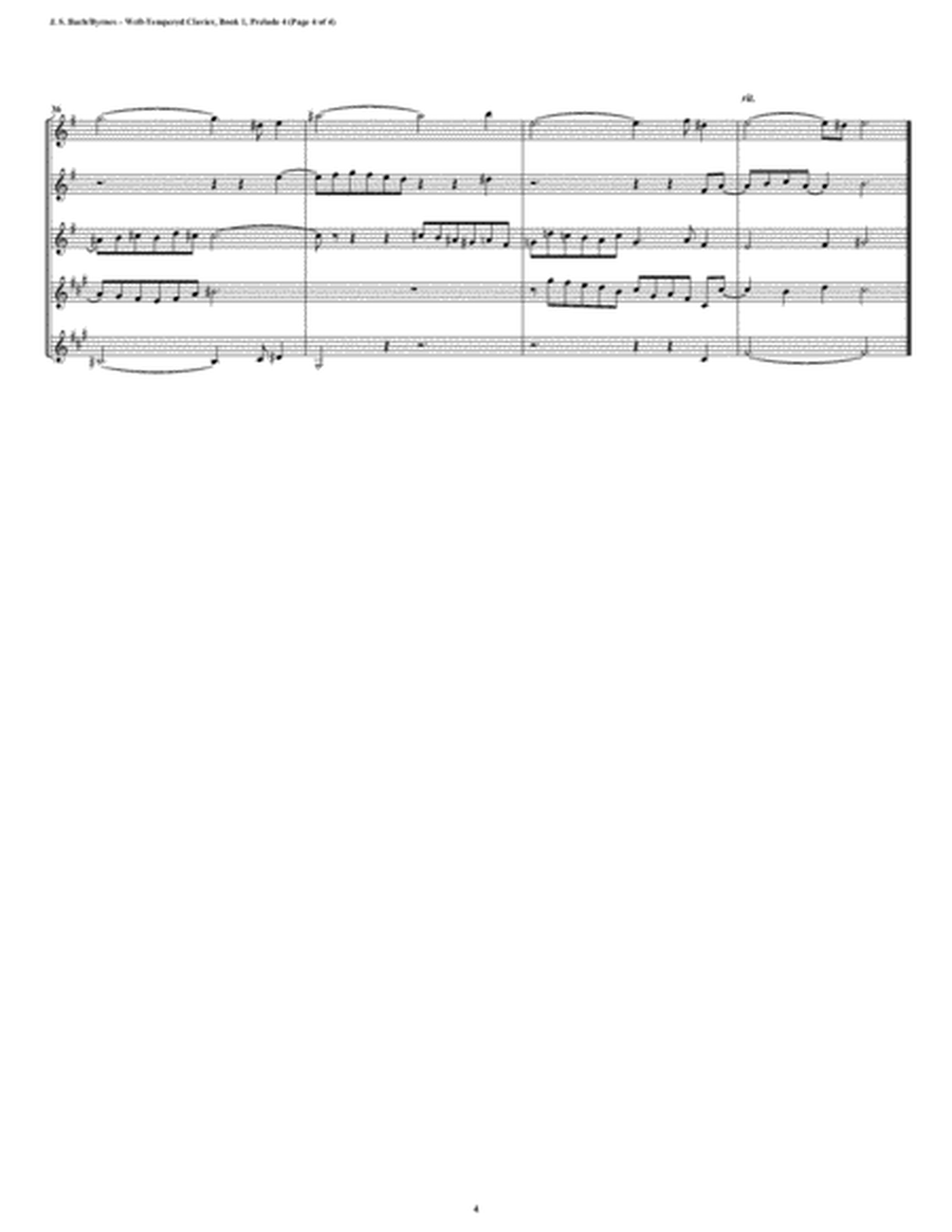 Prelude 04 from Well-Tempered Clavier, Book 1 (Clarinet Quintet) image number null