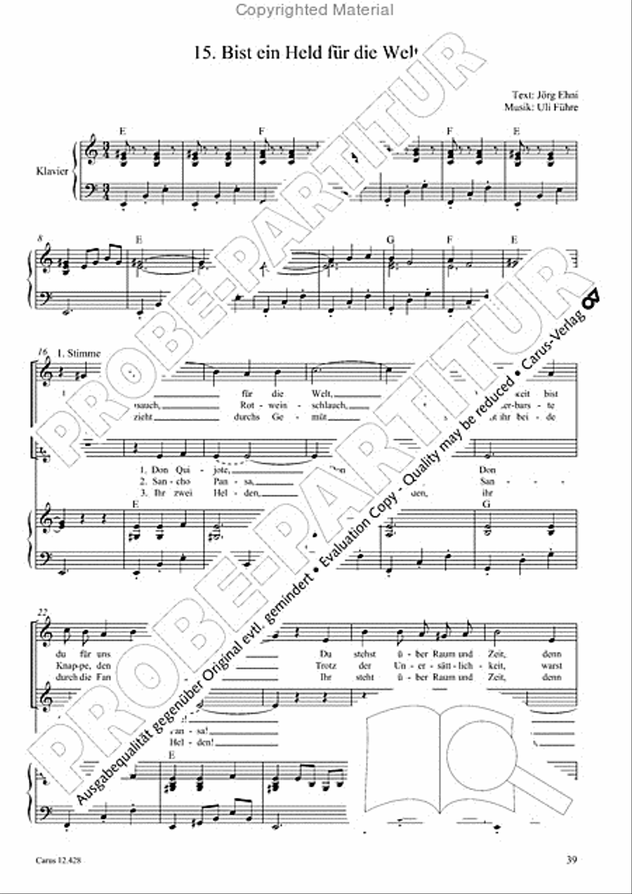 Die seltsamen Abenteuer von Don Quijote und Sancho Pansa Unison Choir scores gallery preview page 41