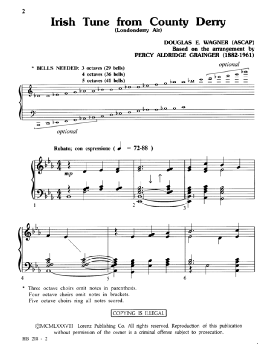 Irish Tune from County Derry 5-Octaves scores gallery preview page 2