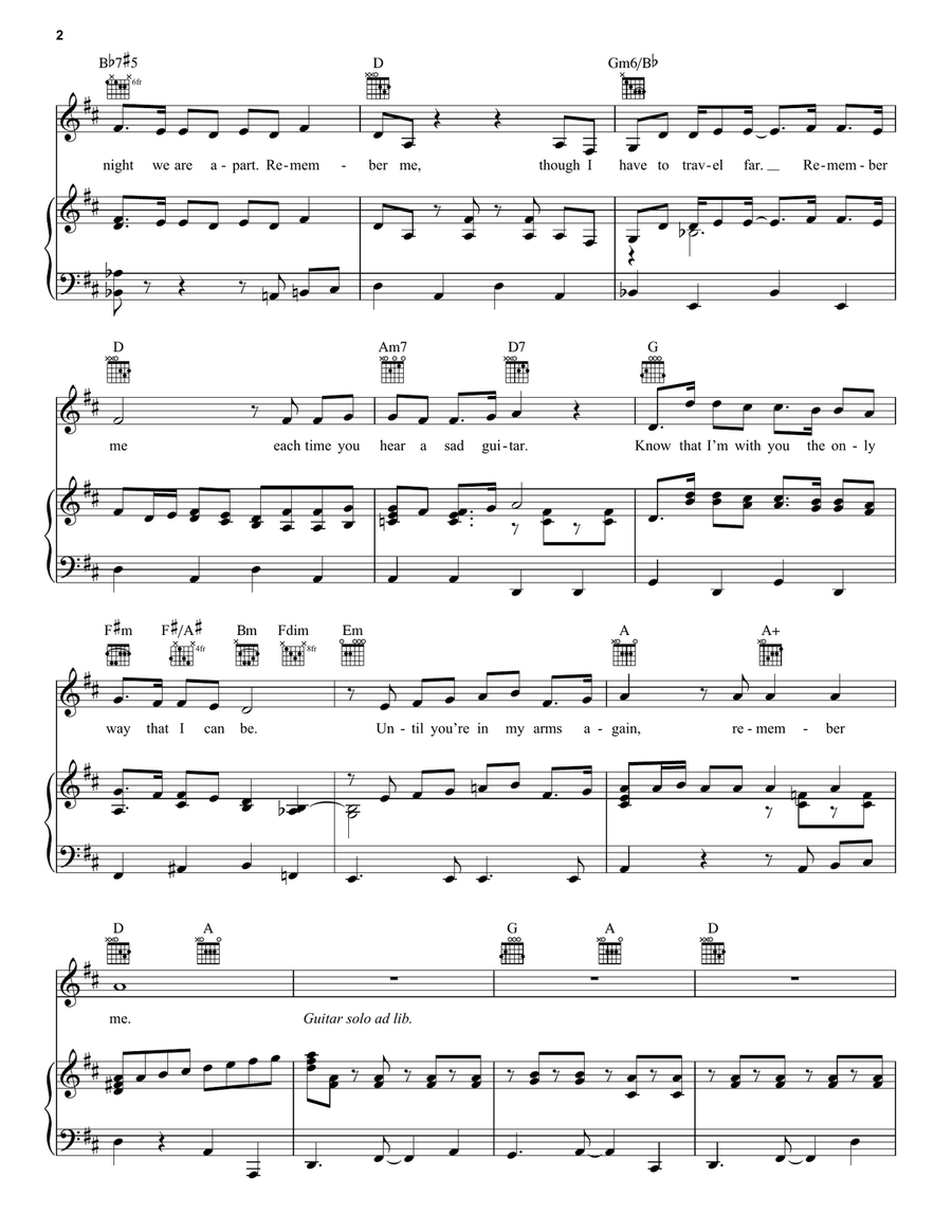 Remember Me (Ernesto de la Cruz) (from Coco) Piano, Vocal, Guitar scores gallery preview page 2
