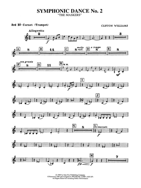 Symphonic Dance No. 2: 3rd B-flat Cornet
