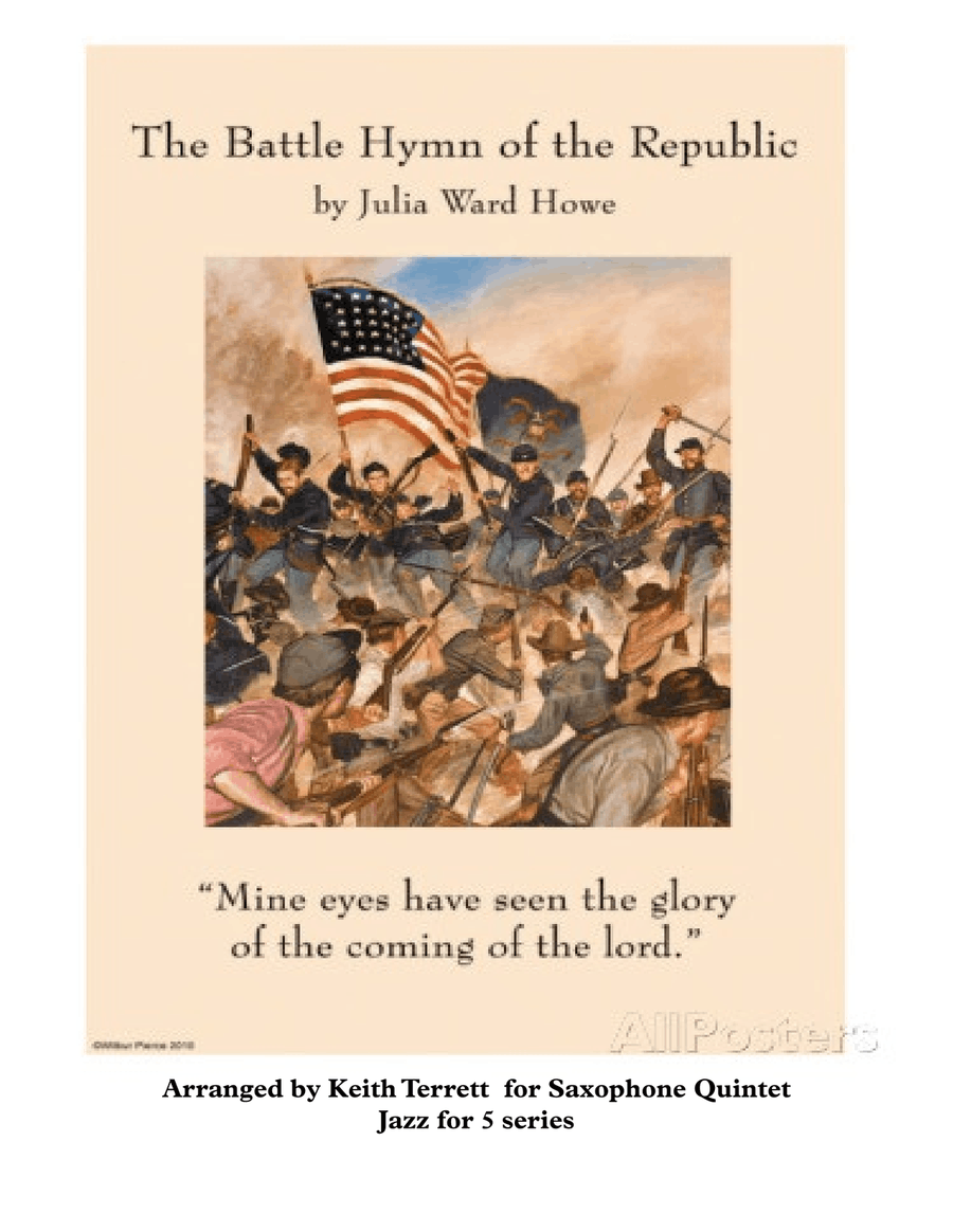 Battle Hymn of the Republic for Saxophone Quintet Saxophone Quintet scores gallery preview page 1