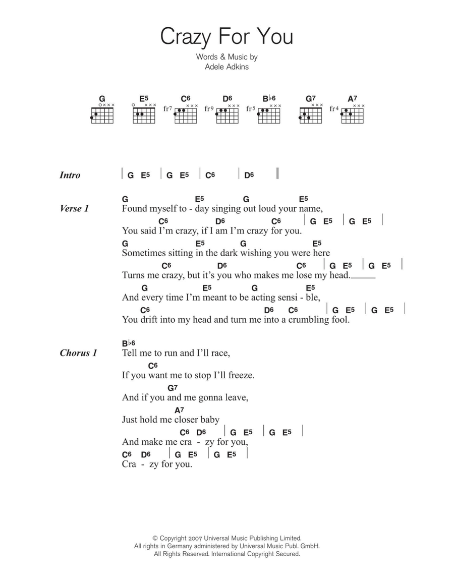 Crazy For You Crazy For You Acoustic Guitar scores gallery preview page 1