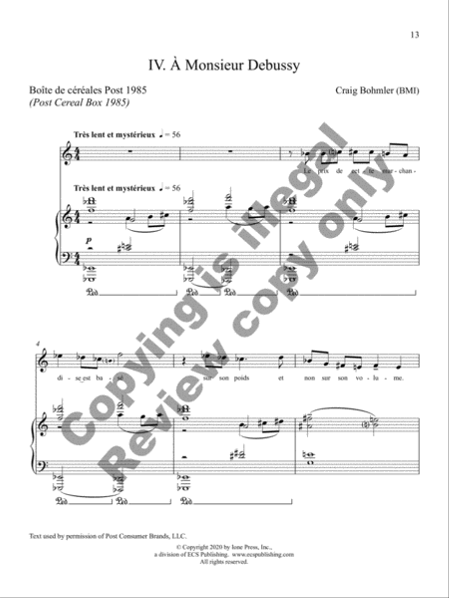 Quatre Petites Chansons pour le Petit Déjeuner Piano scores gallery preview page 9
