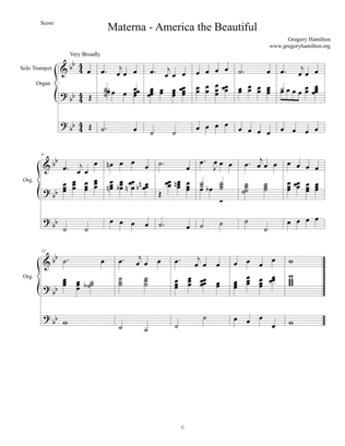 Book cover for Materna - America the Beautiful - Alternate Harmonization for Organ